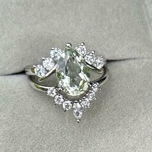 NEW Natural green amethyst and zircon in silver s925